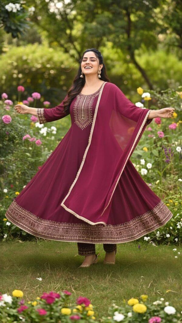 Zarina Embroidered Anarkali Suit Set