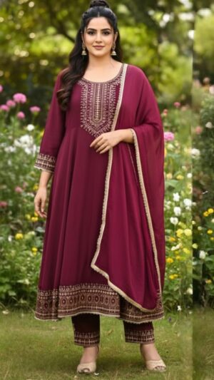 Zarina Embroidered Anarkali Suit Set