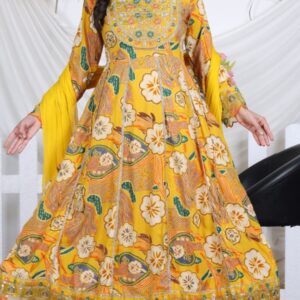 Classic Floral Anarkali Suit Set