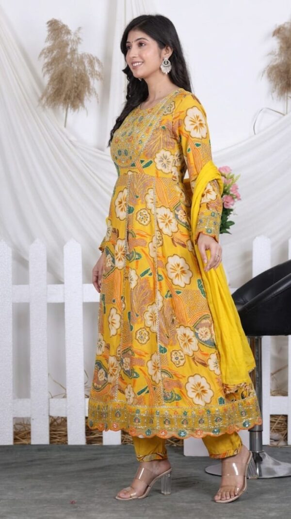 Classic Floral Anarkali Suit Set